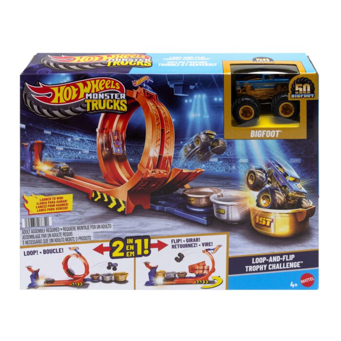 Hot Wheels Monster Trucks Pista de Juguete Competencia de Big Foot Giros Extremos - Image 6