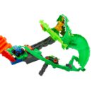 Hot Wheels Monster Trucks Pista de Brinquedo Tubarões vs. Dinossauros: Destruição do Dragão