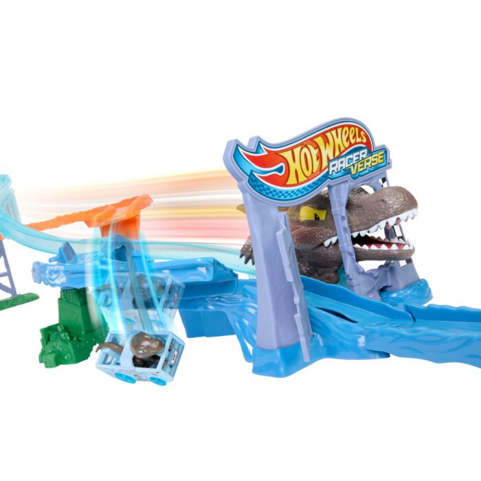 Hot Wheels Racerverse Jurassic World Crash & Splash Track Set & Die-Cast Dinosaur Toy Car - Image 3