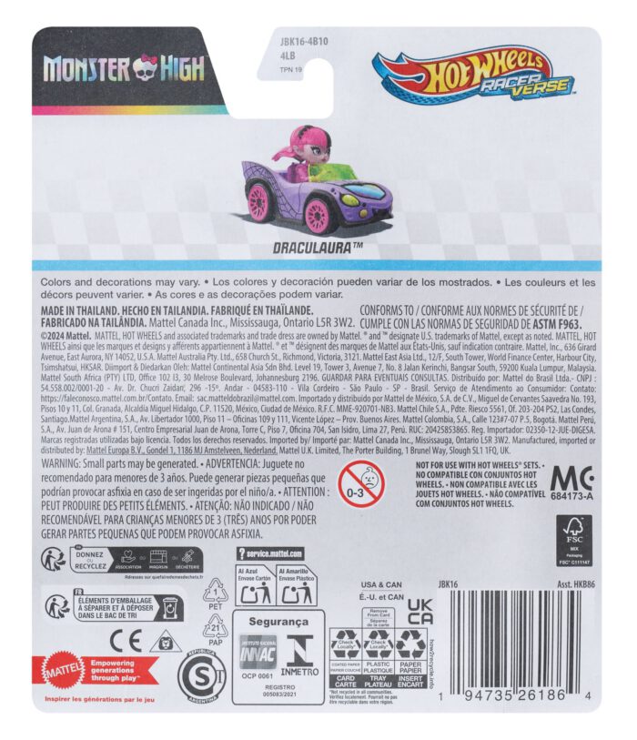Hot Wheels RacerVerse Veículo de Brinquedo Draculaura - Image 2