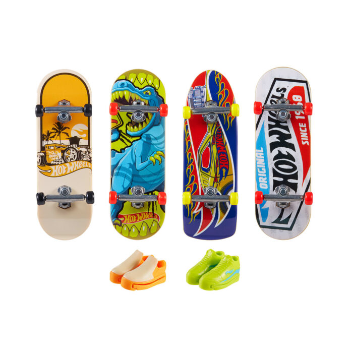 Hot Wheels Skate Vehículo de Juguete Paquete de 4 Patinetas con Tenis Sorpresa - Image 4