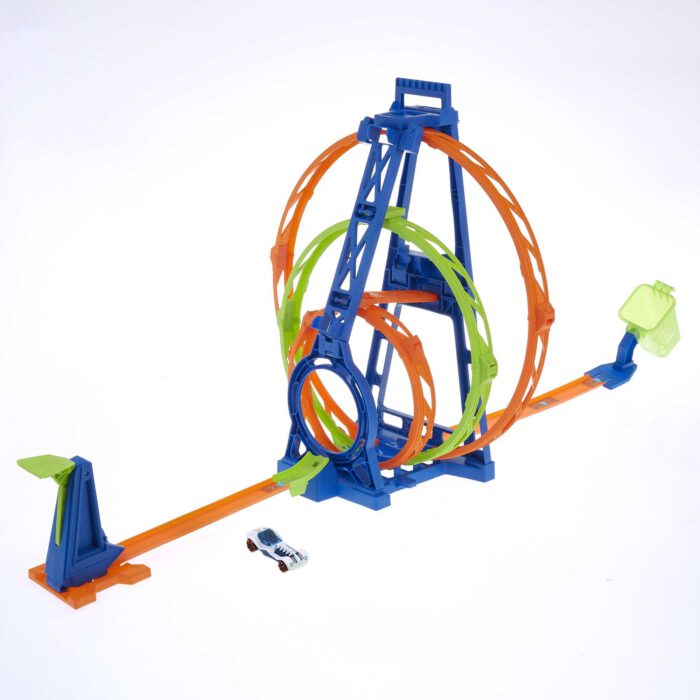 Hot Wheels Track With 1 Hot Wheels Car. Triple Loop Kit Track Set - Image 3