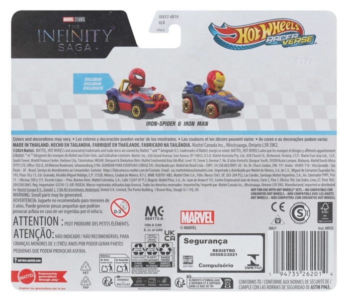 Hot Wheels RacerVerse Veículo de Brinquedo Homem de Ferro e Aranha de Ferro - Image 2