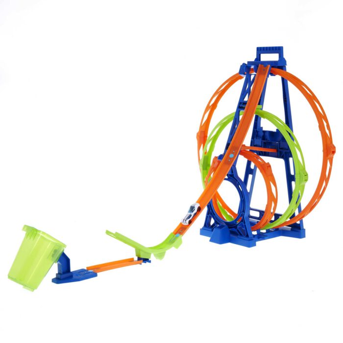 Hot Wheels Track With 1 Hot Wheels Car. Triple Loop Kit Track Set - Image 2