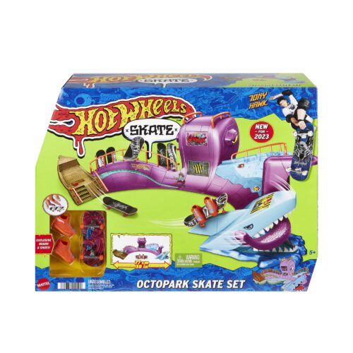 Hot Wheels Skate Octopark Playset. With Exclusive Fingerboard And Skate Shoes