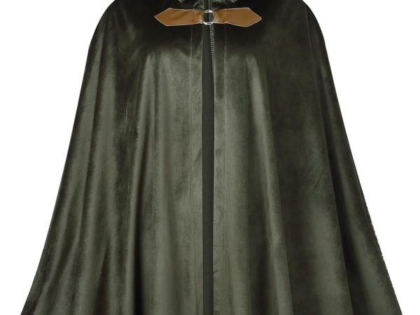 Renaissance Hooded Cape Velvet Cloak Victorian Capelet Medieval Hobbit Halloween Costume