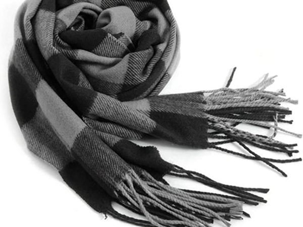 Men's Scarves Classic Arrival Winter Plaid Scarf Tassel Edge Soft Warm Scarf