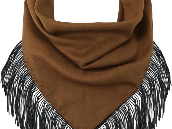 Triangle Wild Rag with Fringe, Cowgirl Scarf Tassel, Western Bandana Top for Women, Equestrian Accessories