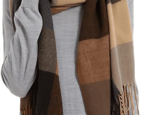 Women Fashion Long Shawl Big Grid Winter Warm Lattice Large Scarf