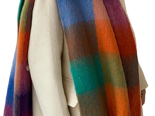Winter Women Warm Scarf Long Shawl Large Scarves Cold Weather Thick Blanket Scarfs Colorful Plaid