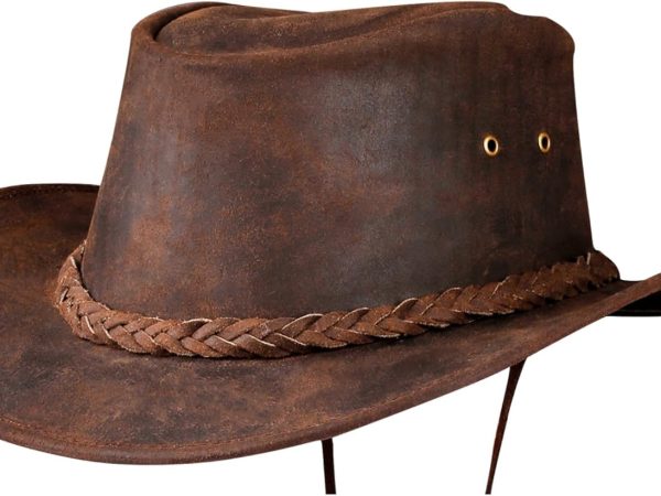 Leather Cowboy hat Also Worn as Outback hat Western Vintage Australian Hats for Men & Women