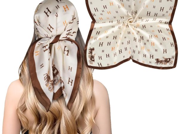 Fashion Silk Satin Head Scarf for Women Hair Bandana Hair Scarf Wrap Neck Scarf for Women 27.5×27.5 inches