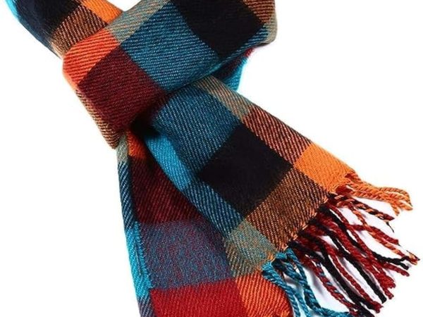 Premium Soft-Touch Plaid Tassel Scarf for Men, Elegant Winter Wrap