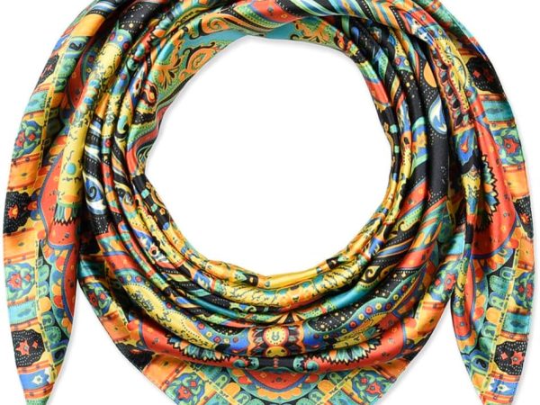 35x35 Large Square Satin Hair Scarf for Women – Silk-Feel Head Wrap, Night Protection, Fashion Bandana & Headscarf