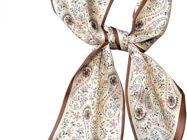 59” Long Silk Like Head Scarf Women Fashion Square Neck Satin Scarfs for Bag Hair Scarves Gift 59 * 5.9”