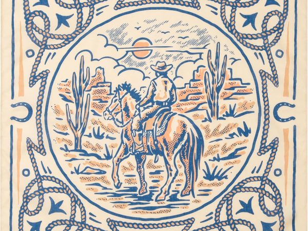 22"x22" Vintage Cowboy Cotton Bandana Multi-Purpose Headbands