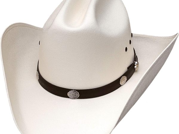 Natural Straw Cowboy Hat -  Style with Silver Conchos Band | Kids' Cowboy & Cowgirl Hat